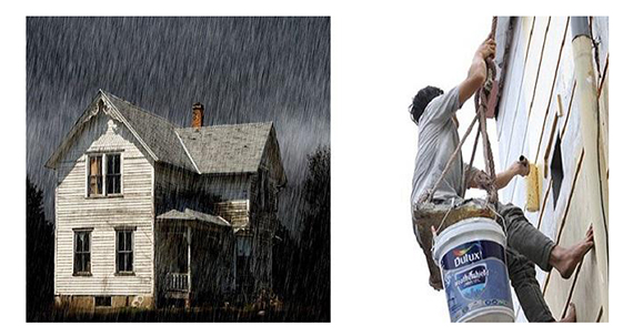 Thi công sơn nhà gặp mưa thì nên làm gì?